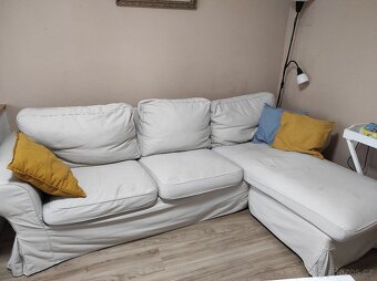 Pohovka Ektorp Ikea, béžová, prací potah - 2