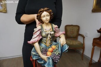 Velká dřevěná malovaná socha ruční práce v - 61 cm - 2