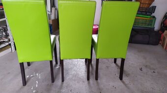 zelené koženkové židle, 3 kusy - 2