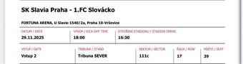 2 vstupenky - Slavia - Slovácko - 2