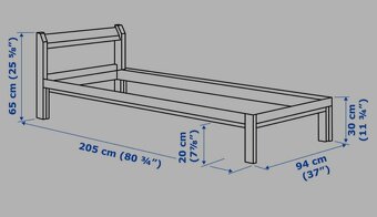2ks ikea postel vč. roštu - 2
