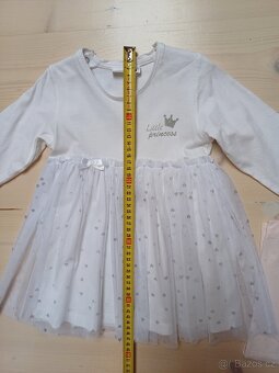 Bílé šaty s punčocháčky vel 86 - 2