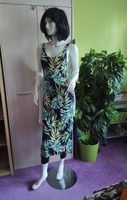 Šaty letní s tropickým rostlinným motivem-vel.38 - 2