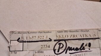 Pravé sklo zrcátka - 1U1 857 522 J - 2