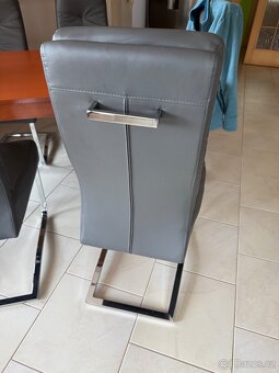 Židle koženková šedá - 2
