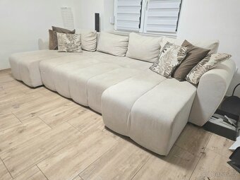 Rozkládací sedací souprava - béžová - 2