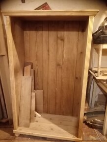 Starožitná selská vitrína, skříň, etažer - 2