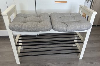 Lavice s botníkem Hemnes Ikea + podsedáky - 2