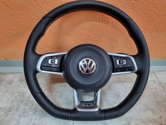 VOLANT VOLKSWAGEN R RLINE kožený BIELE PREŠÍVANIE - 2