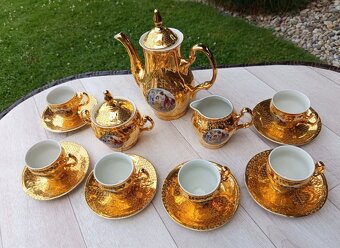Starožitná pozlacená porcelánová sada Tři grácie - 2