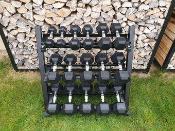 jednoruční činky sada 180kg HEXA (2,5-20kg) + STOJAN - 2