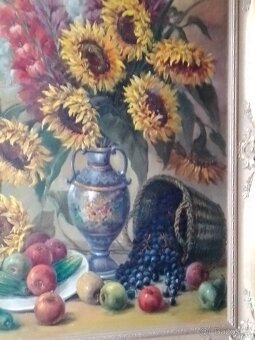 Marcel Krasický  Zátiší s ovocem a květinami  olej/plátno - 2
