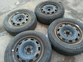 5x100 R15 - Plechové disky se zimní pneu - 2