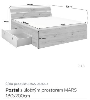 Postel a noční stolky Mars - 2