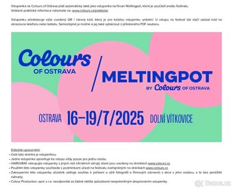 4 Vstupenky na Colours of Ostrava 16.7. - 19.7. 2025 - 2