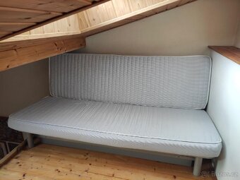 Beddinge IKEA kovová kostra a zelenkavý potah- rozkládací - 2