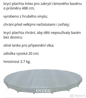 Krycí plachta na bazén o průměru 4,88m v záruce - 2