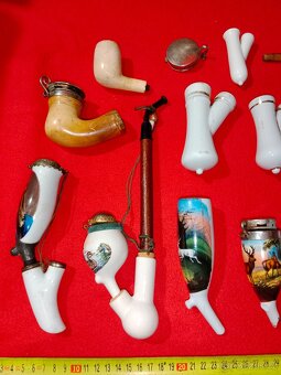 Fajfky porcelánové, Krakonoš, dřevěné atd. - 2