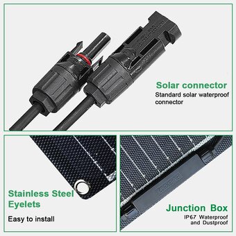 1 ks solární panel 100W 18V monokrystalický ETFE flexibilní - 2