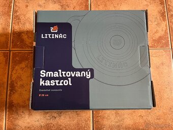 Litinový kastrol - Litináč, průměr 26 cm, granátově červený - 2