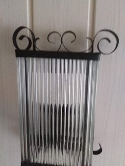 Retro lampa - kov a sklo . - 2