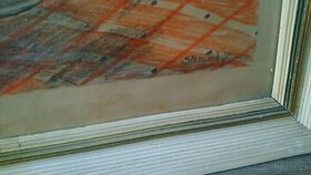 Obraz "Astry v malované váze", autor Slezáček - 2