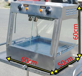 Teplá vitrína prosklená nerez - 2