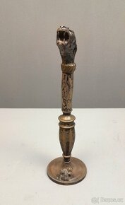 Starožitná postříbřená bronzová soška - 2