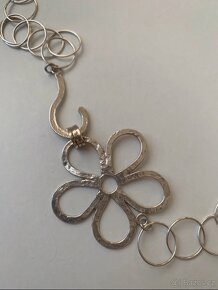 Stříbrný řetěz, náhrdelník z kroužků - 2