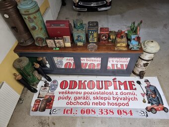 Plechovky, dózy, zásobníky, pokladna,pozůstalost z obchodů - 2