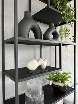 Černý kovový regál 188x85x35cm - 2