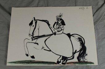 Picasso - Litografie - Toros y Toreros - Žena na koni III - - 2