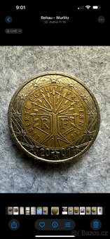 Vzácná 2€ mince r. 2001 RF - 2