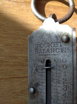 Starožitná kapesní pružinová váha – Pocket Balance 12 kg - 2