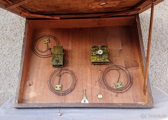 Krásné obrazové hodiny biedermeier - olej 19stol.- originál - 2