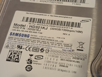 Harddisk 320GB, 7200 otáček - 2