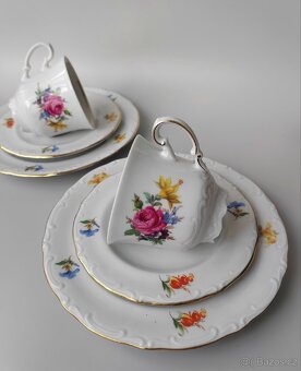 Starožitné porcelánové snídaňové trio JOHANN S.VOHENSTRAUSS - 2