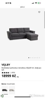 Rozkládací pohovka VEJLBY tmavě šedá - 2