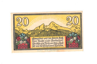 Nouzová bankovka BERCHTESGADEN, 20 pfennig, 1920 - 2