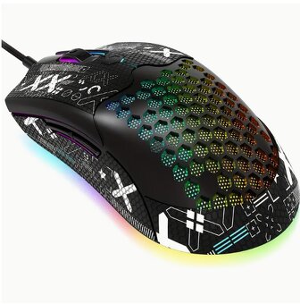 Herní myš s RGB podsvícením (modrá, černá i bíla) - 2
