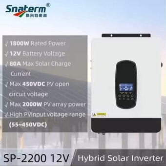 SP-2200VA 1800W 12VDC 220VAC hybridní solární invertor - 2