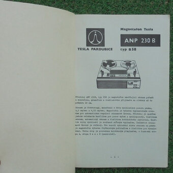 Servisní návod Magnetofon Tesla ANP 230 B typ B 58 - 2