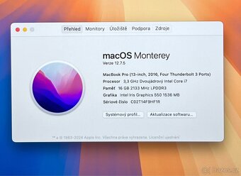 MacBook Pro 13” 2016/16GB RAM/Intel i7/1TB SSD/ Záruka - 2