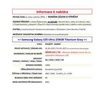 Samsung Galaxy S25 Ultra 256GB šedý POUŽITÝ horší stav - 2