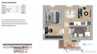 Prodej, byty/2+kk, 45 m2, Prokopa Velikého 119, 28201 Český - 2