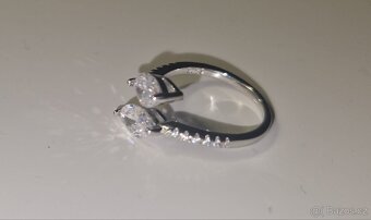 Nový dámský stříbrný nastavitelný prsten prstynek 925 - 2