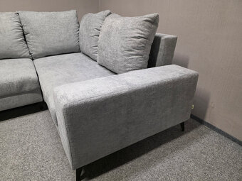 Nová rozkládací rohová sedačka světle šedá - 2