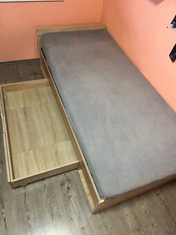 postel dub sonoma s úložným prostorem 90x200 - 2