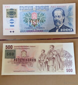 1000 Kč ,500 Kč vzácná série z 79 UNC - 2