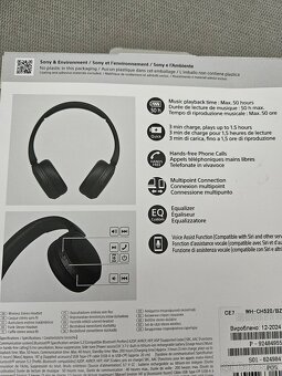 Sony WH-CH520BZ – NOVÉ, jen rozbalené - 2